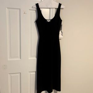 Black scoop from midi dress
